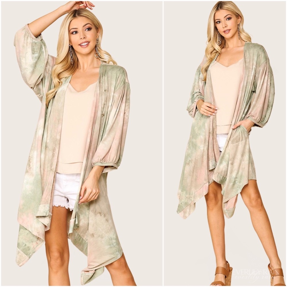 2 PK | Tie Dye Open Cardigan with Pockets